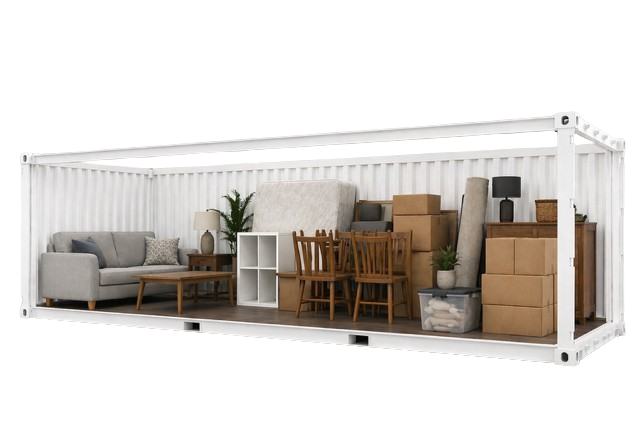 40ft storage unit interior at SK Storage Solutions